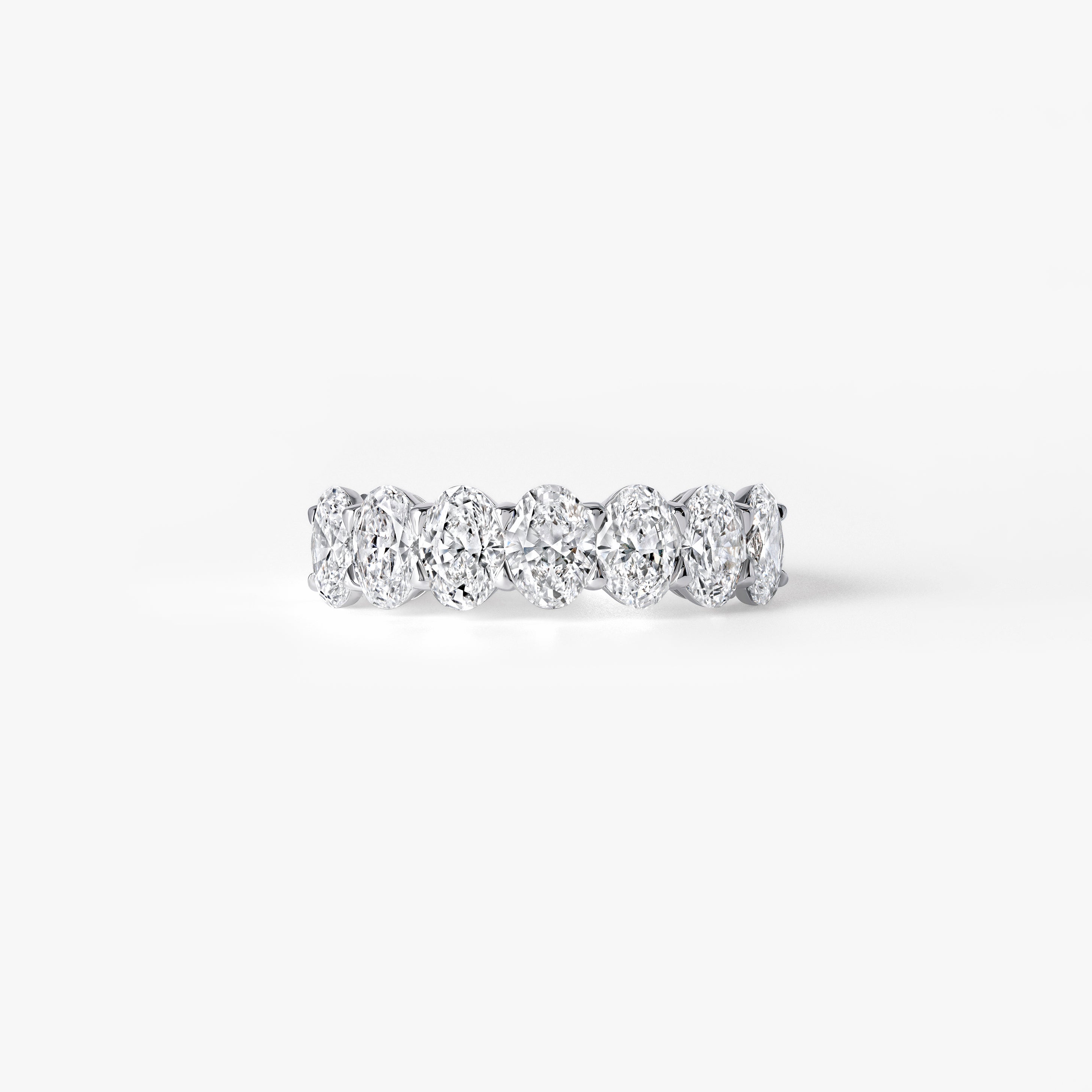 Oval Diamond Seven Stone Half Eternity Band