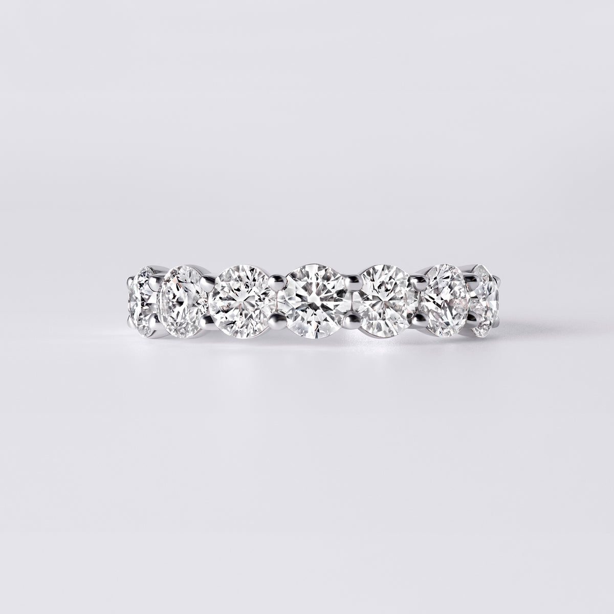 Round Brilliant 7 Stone Half Eternity Band (2CTW), White Gold