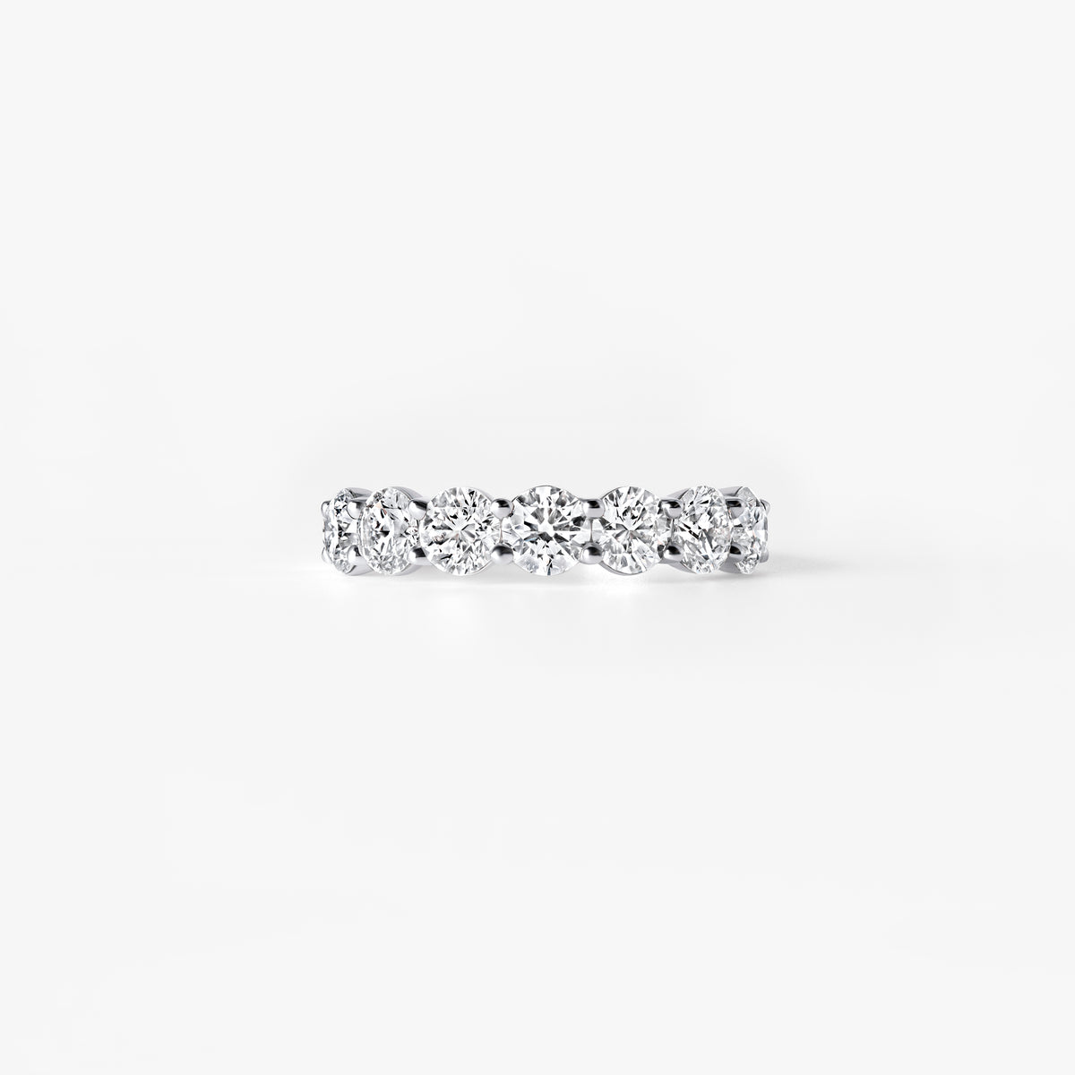 Round Diamond Seven Stone Half Eternity Band