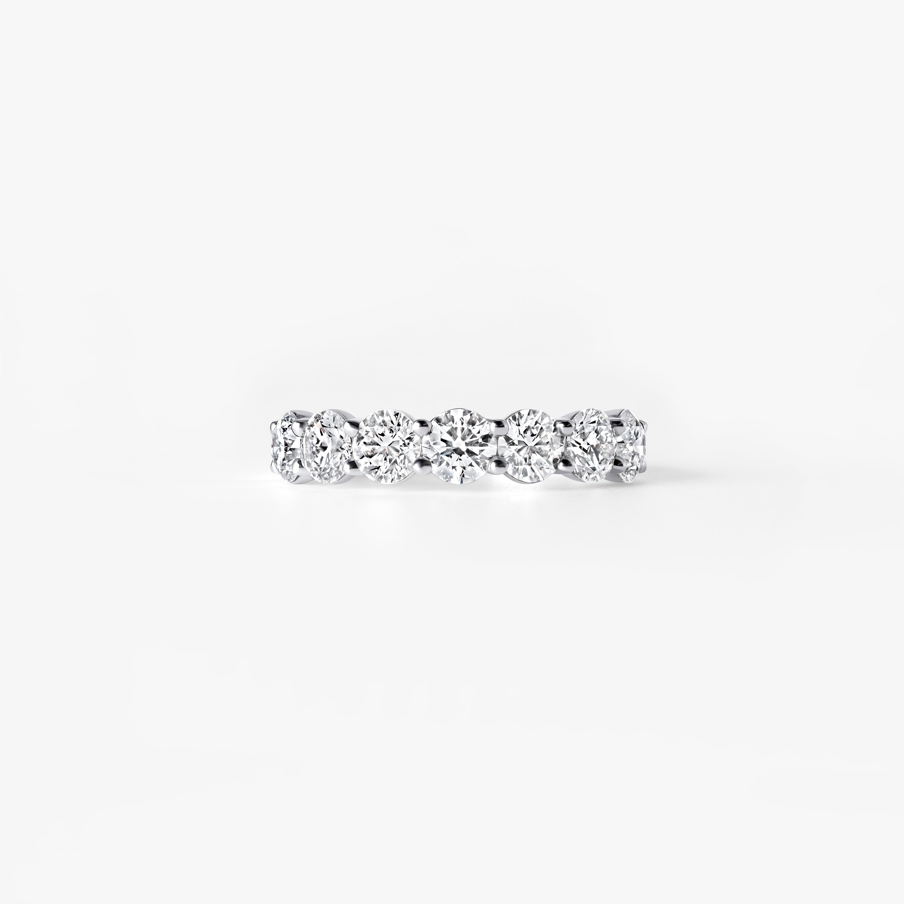 Round Diamond Seven Stone Half Eternity Band