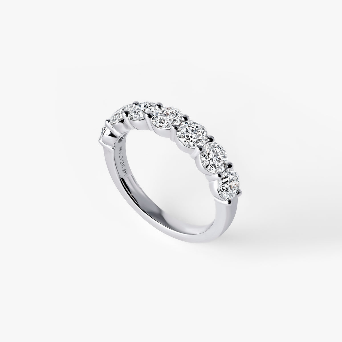 Round Diamond Seven Stone Half Eternity Band