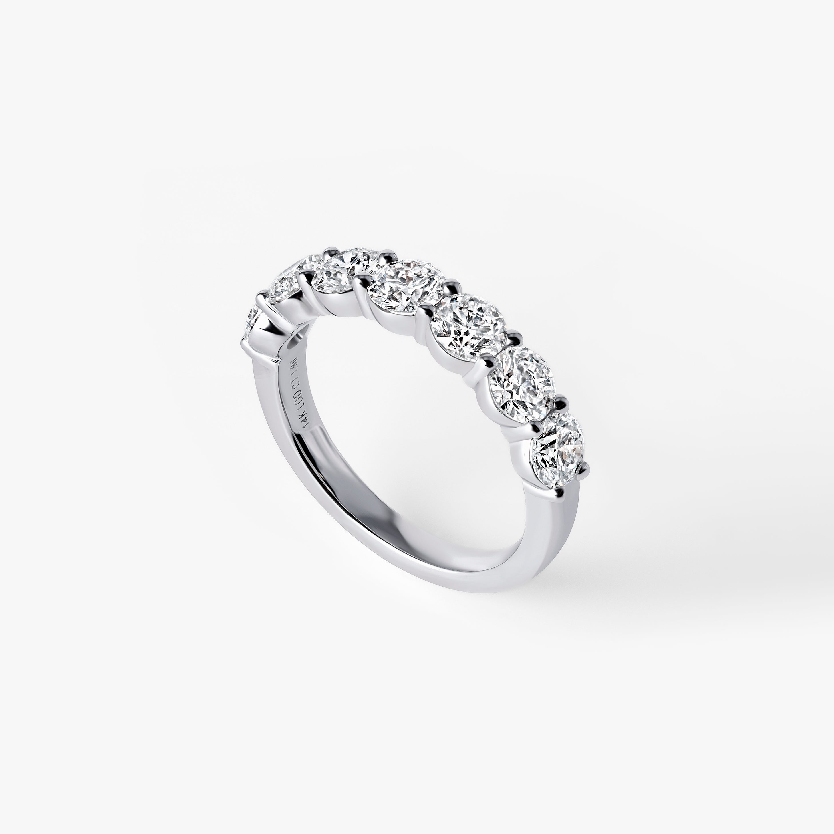 Round Diamond Seven Stone Half Eternity Band
