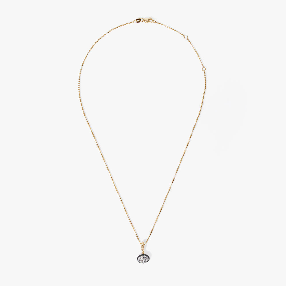 Oval Diamond East/West Black Rhodium Pendant