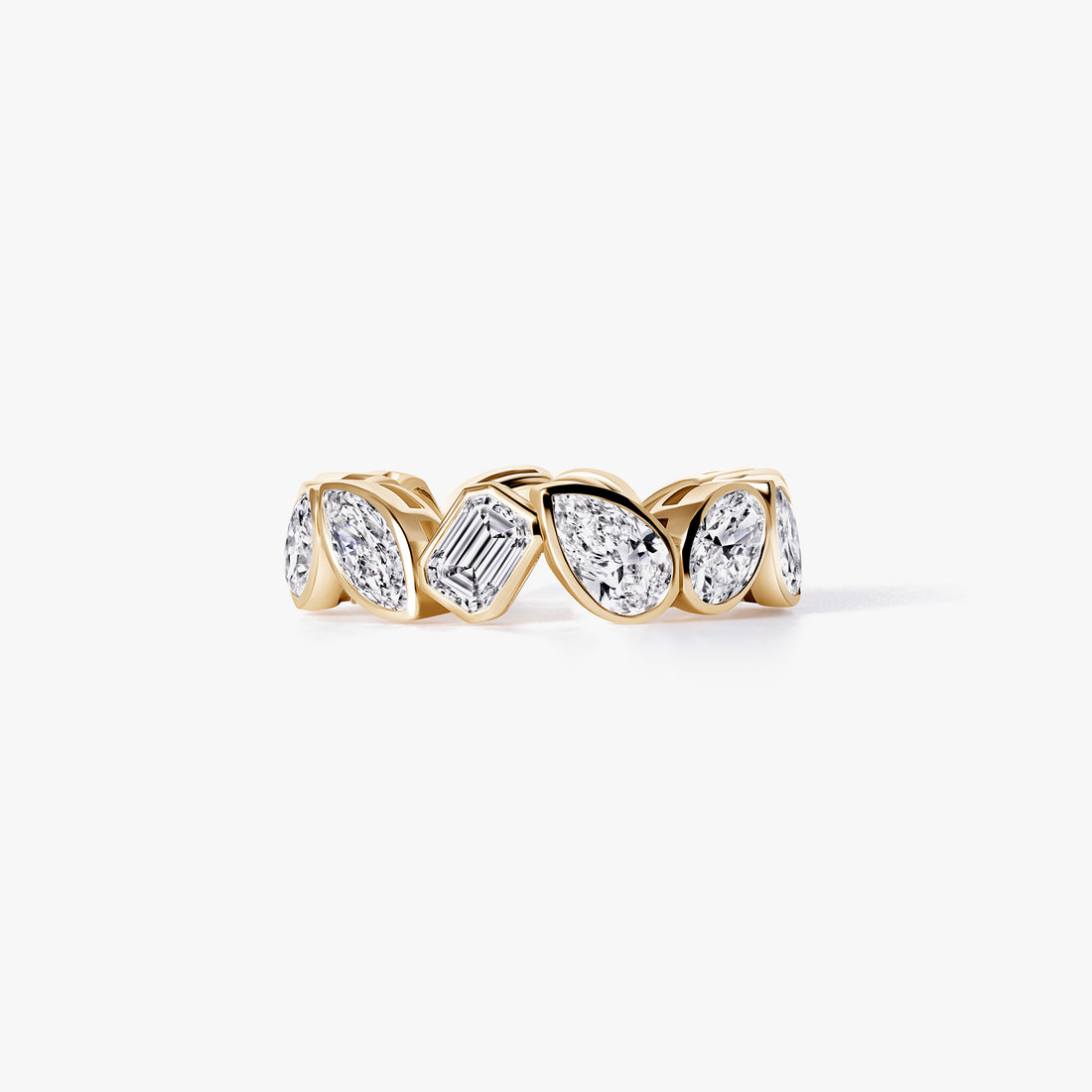 Mixed Shape Diamond Bezel Set Eternity Band