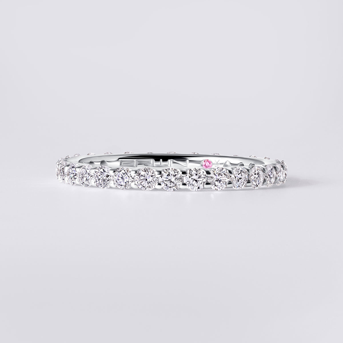 Round Stacking Eternity Band, White Gold
