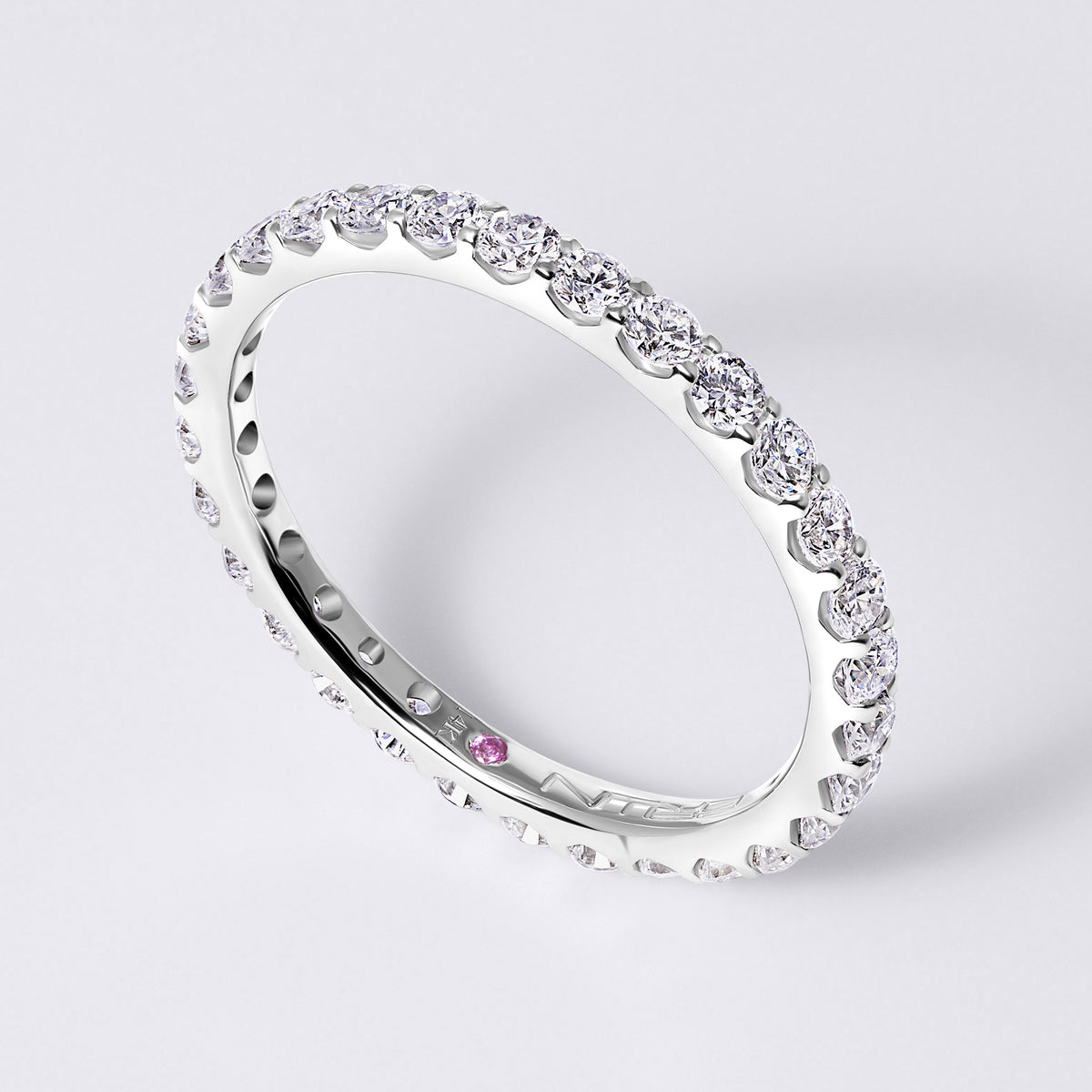 Round Stacking Eternity Band, White Gold