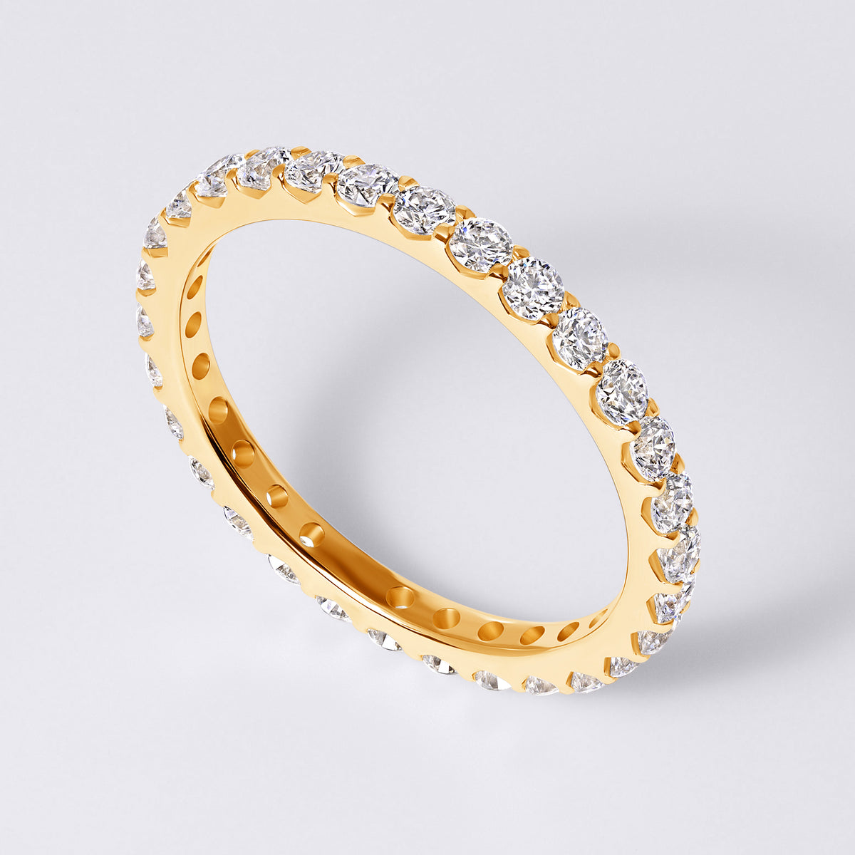 Round Stacking Eternity Band, Yellow Gold
