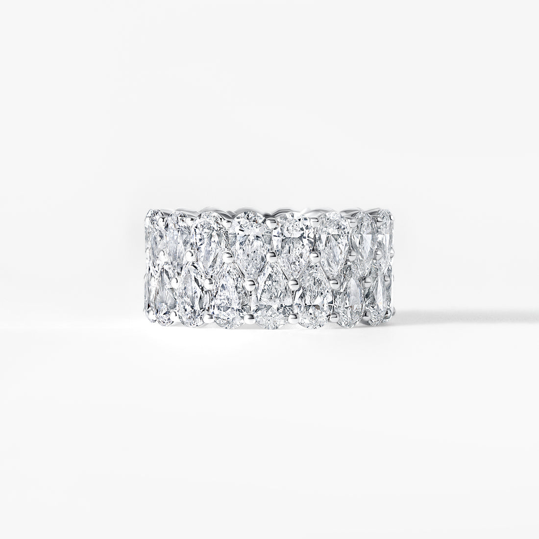 Pear Diamond Double Row Eternity Band
