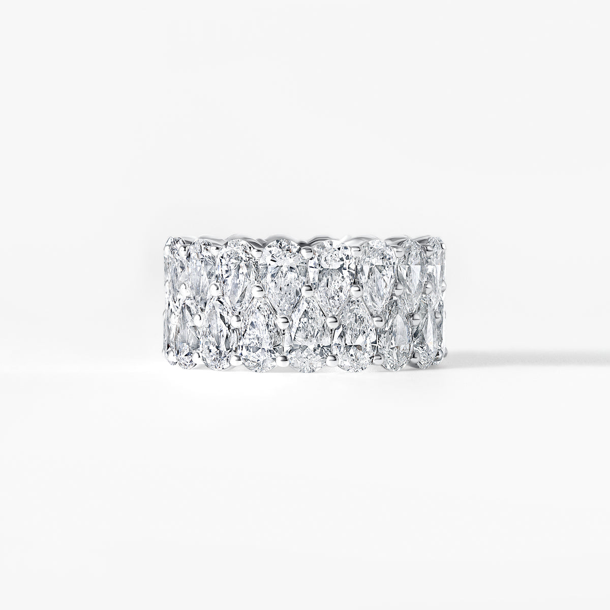 Pear Diamond Double Row Eternity Band
