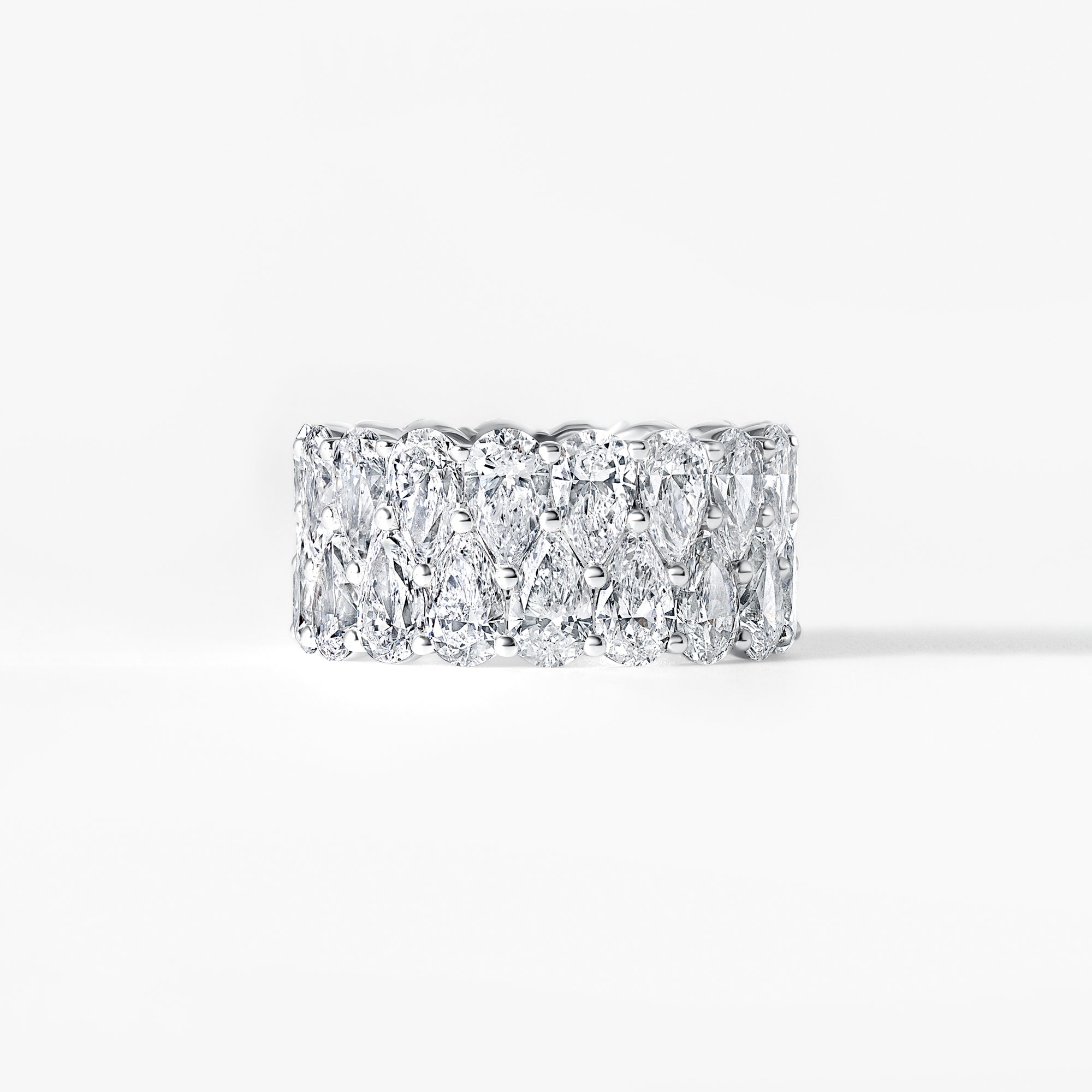 Pear Diamond Double Row Eternity Band
