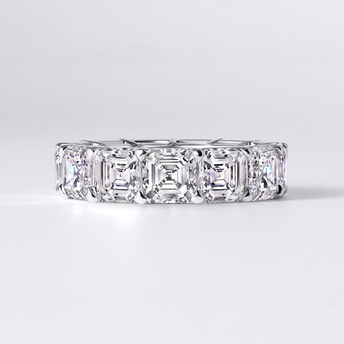 Asscher Eternity Band, White Gold