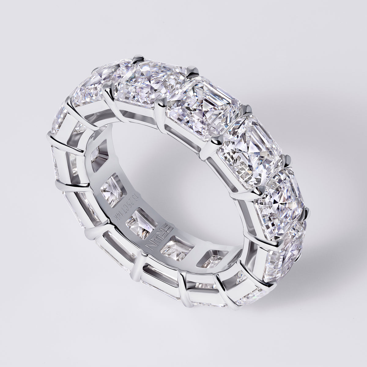 Asscher Eternity Band, White Gold