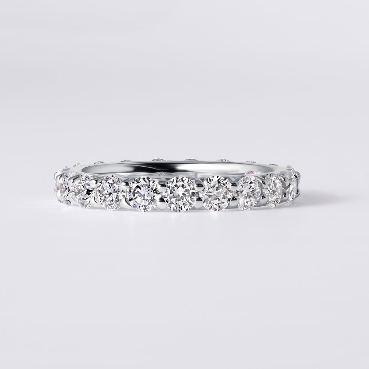 Round Stacking Eternity Band, White Gold