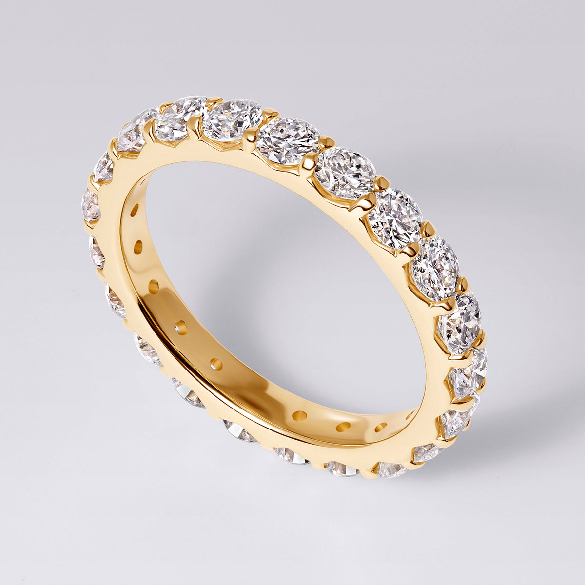 Round Stacking Eternity Band, Yellow Gold