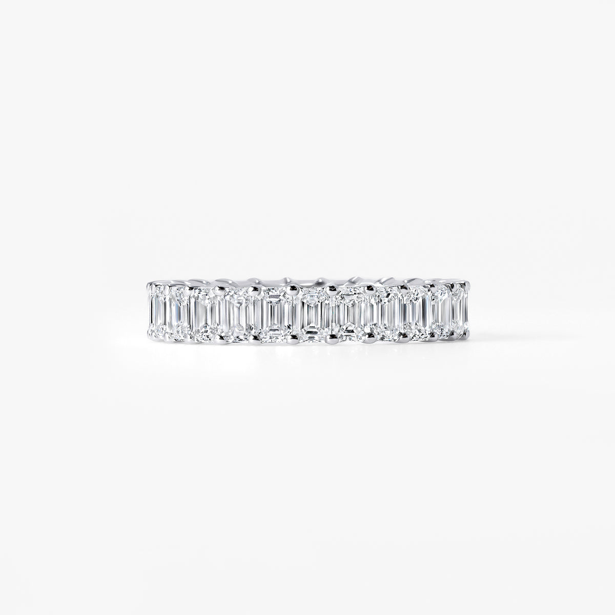 Emerald Diamond Petite Shared Prong Eternity Band