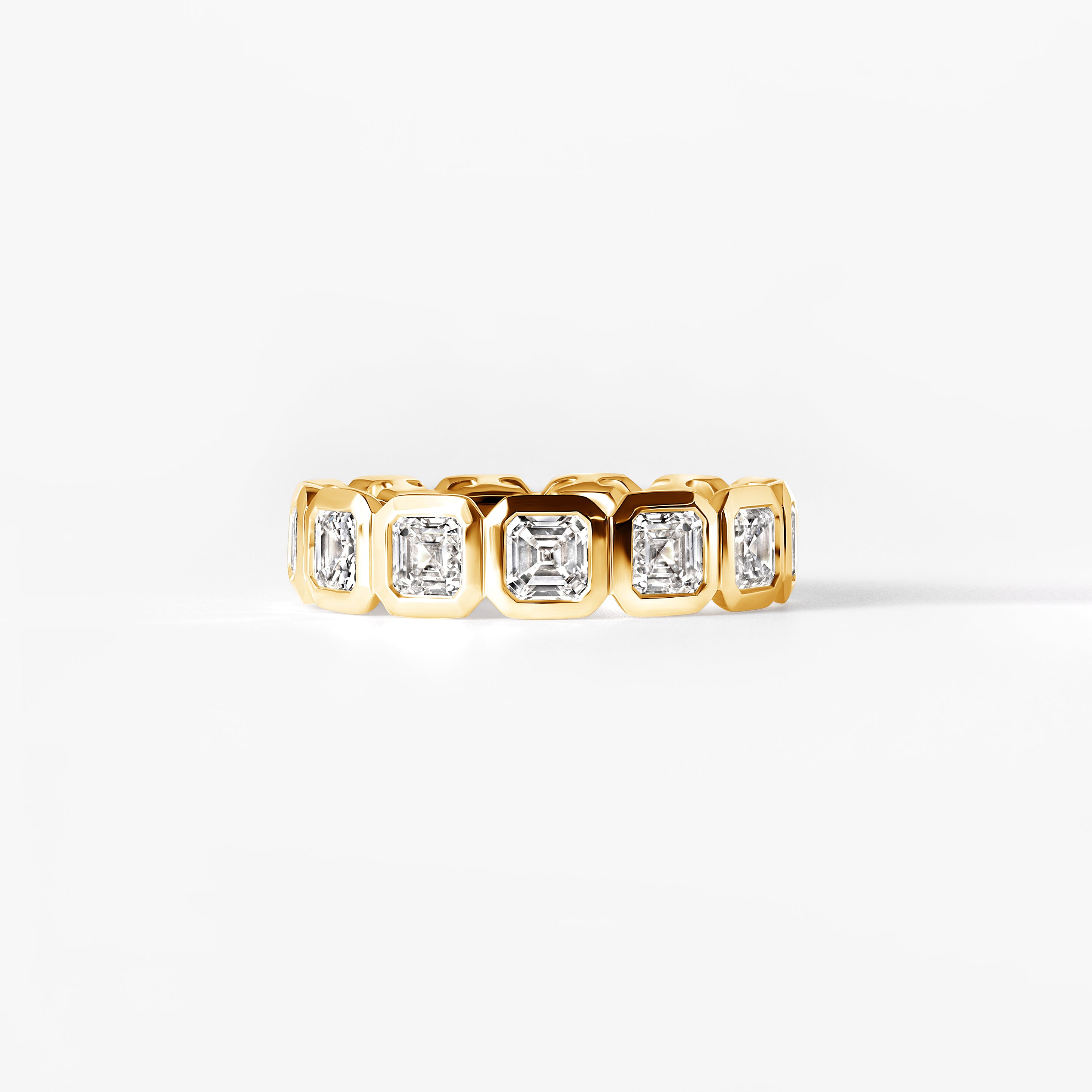 Asscher Diamond Bezel Set Eternity Band