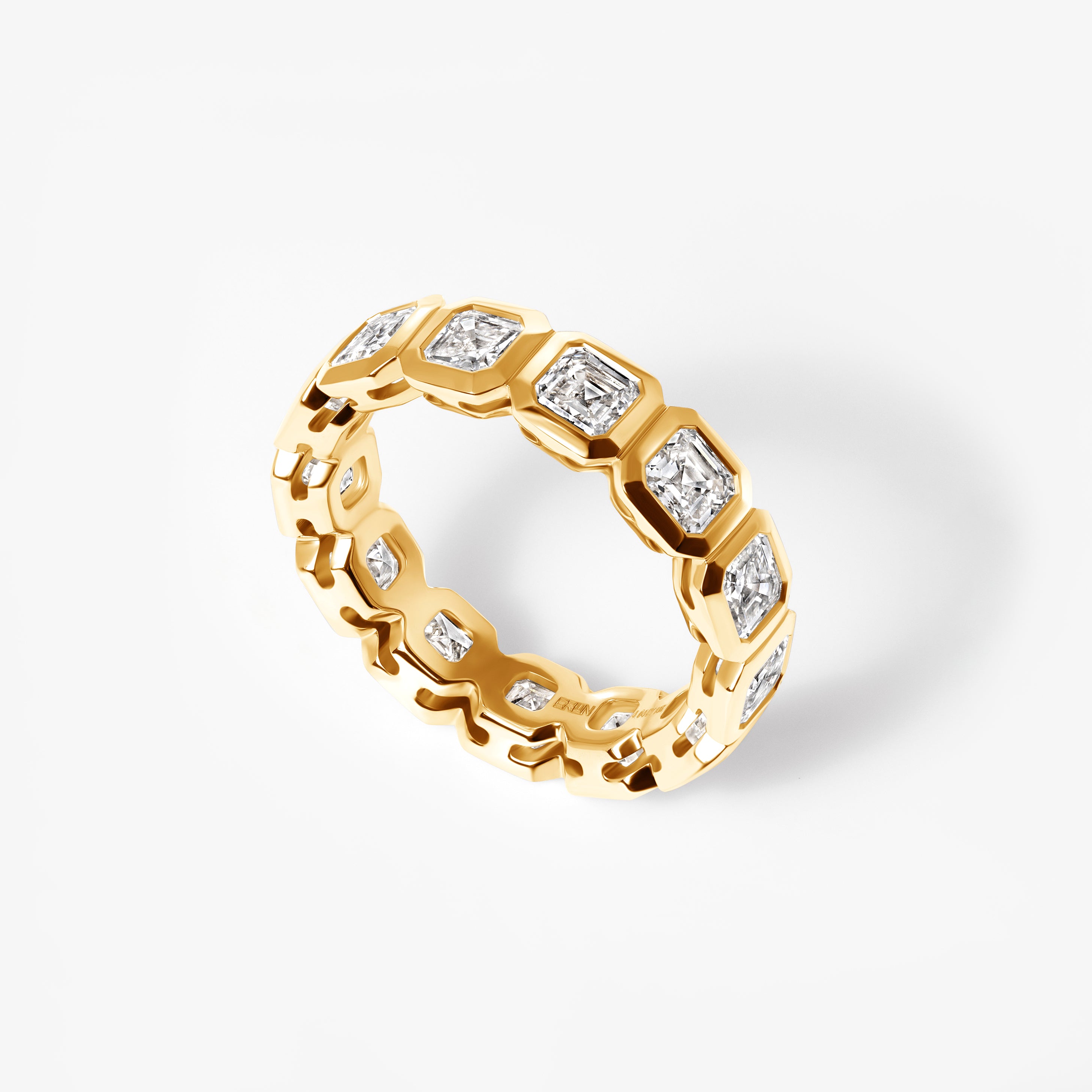 Asscher Diamond Bezel Set Eternity Band