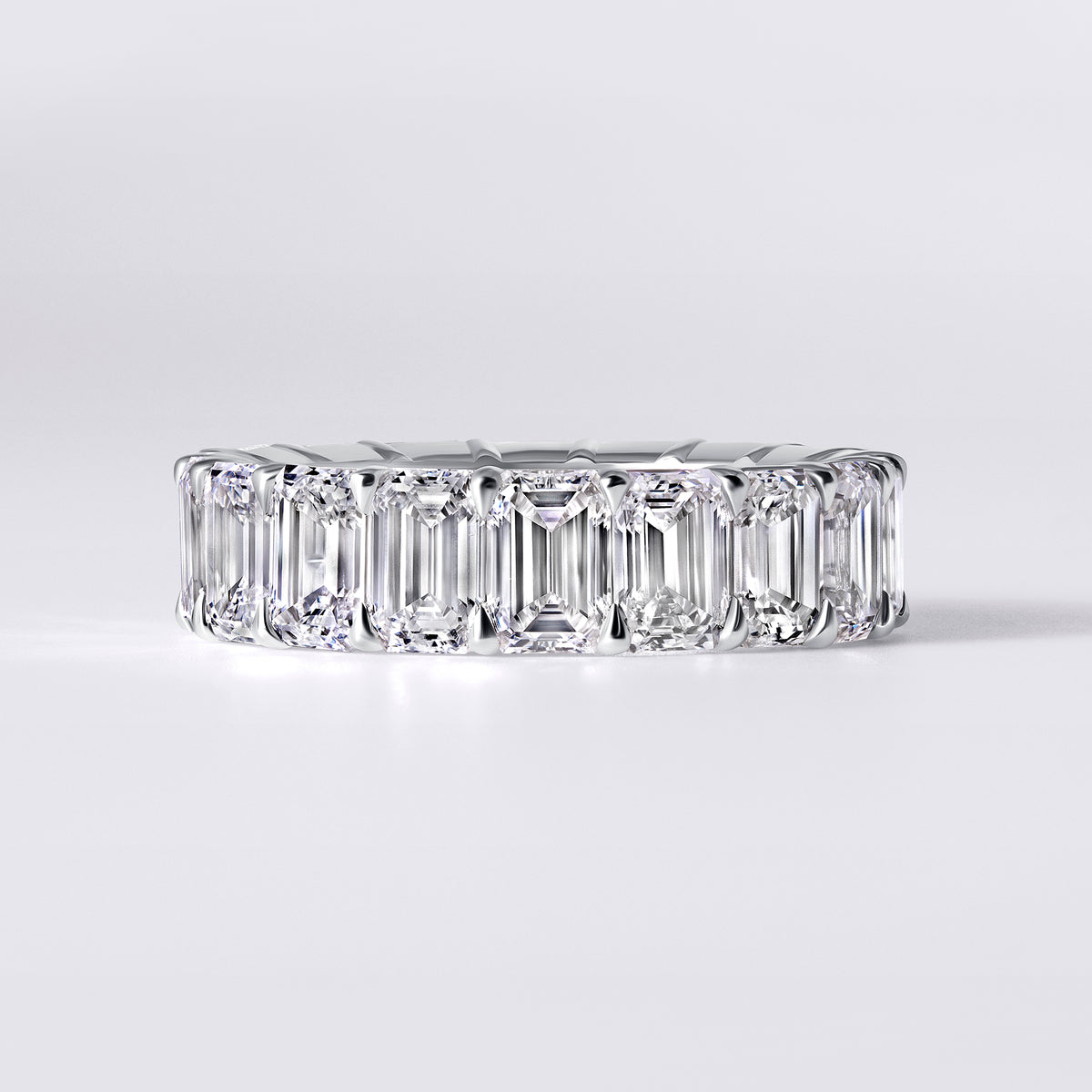 Emerald Eternity Band, White Gold