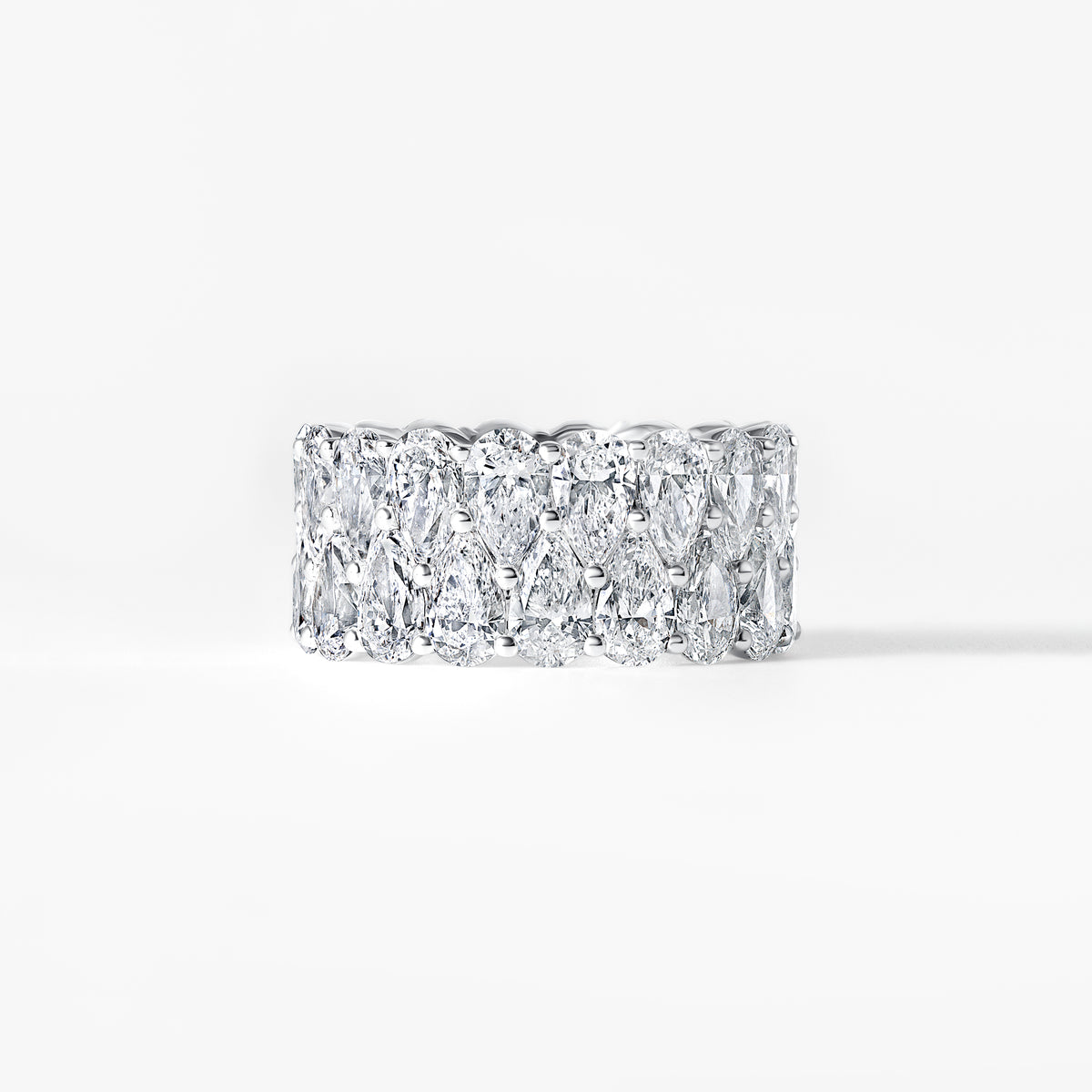 Pear Diamond Double Row Eternity Band
