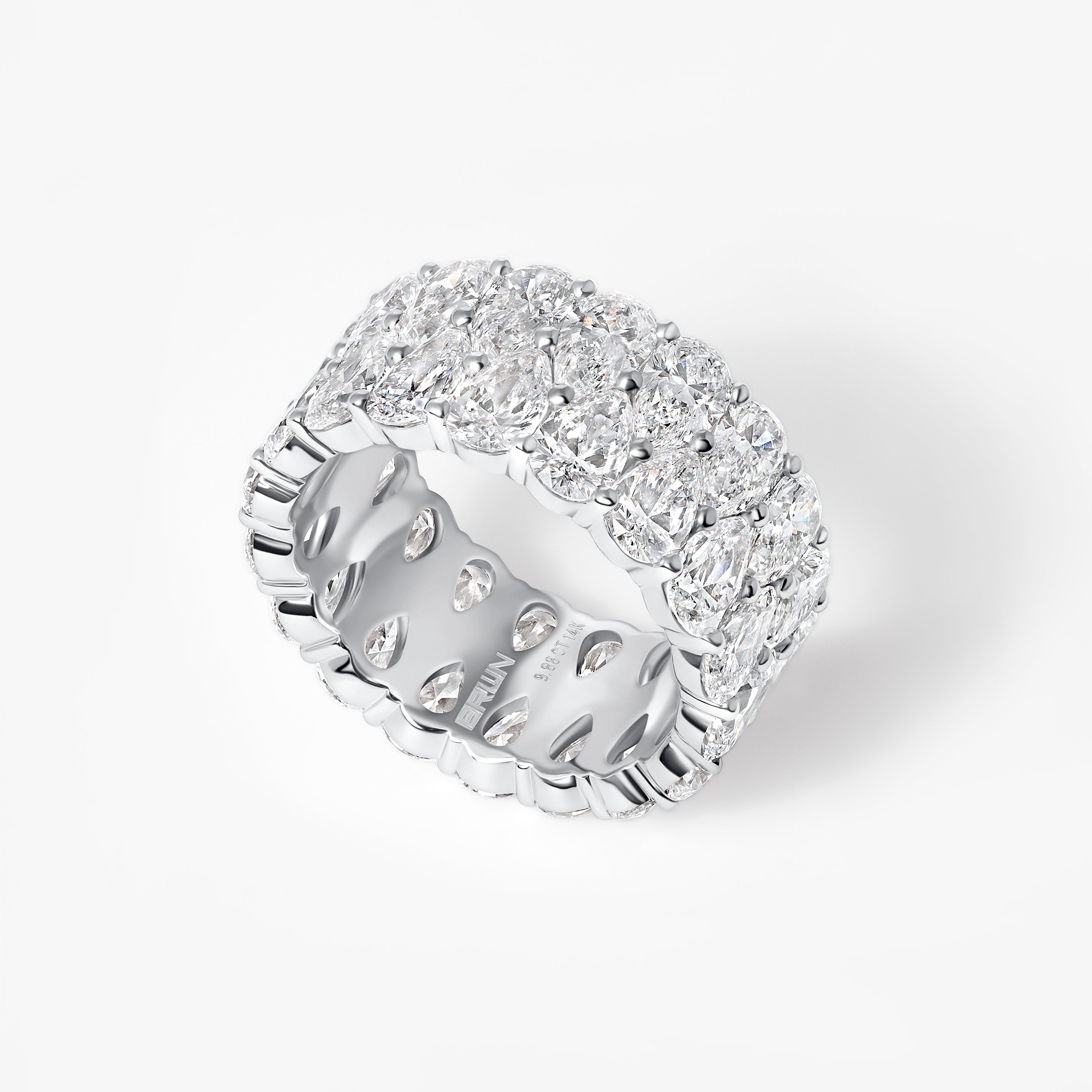 Pear Diamond Double Row Eternity Band