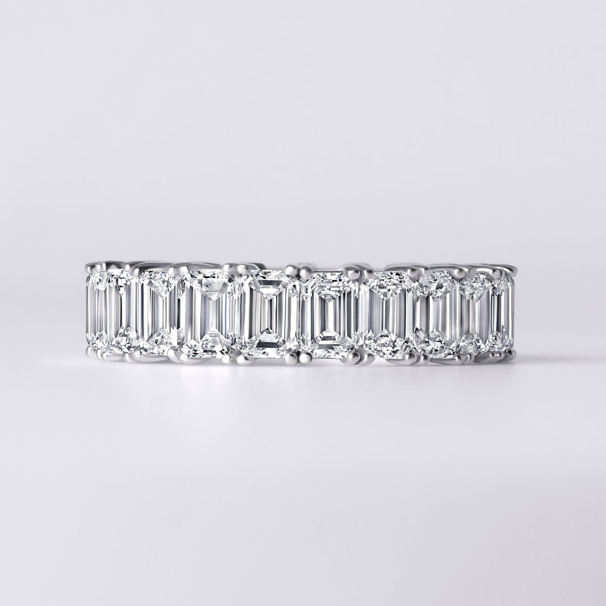 Emerald Cut Eternity Band (5 7/8CTW), White Gold