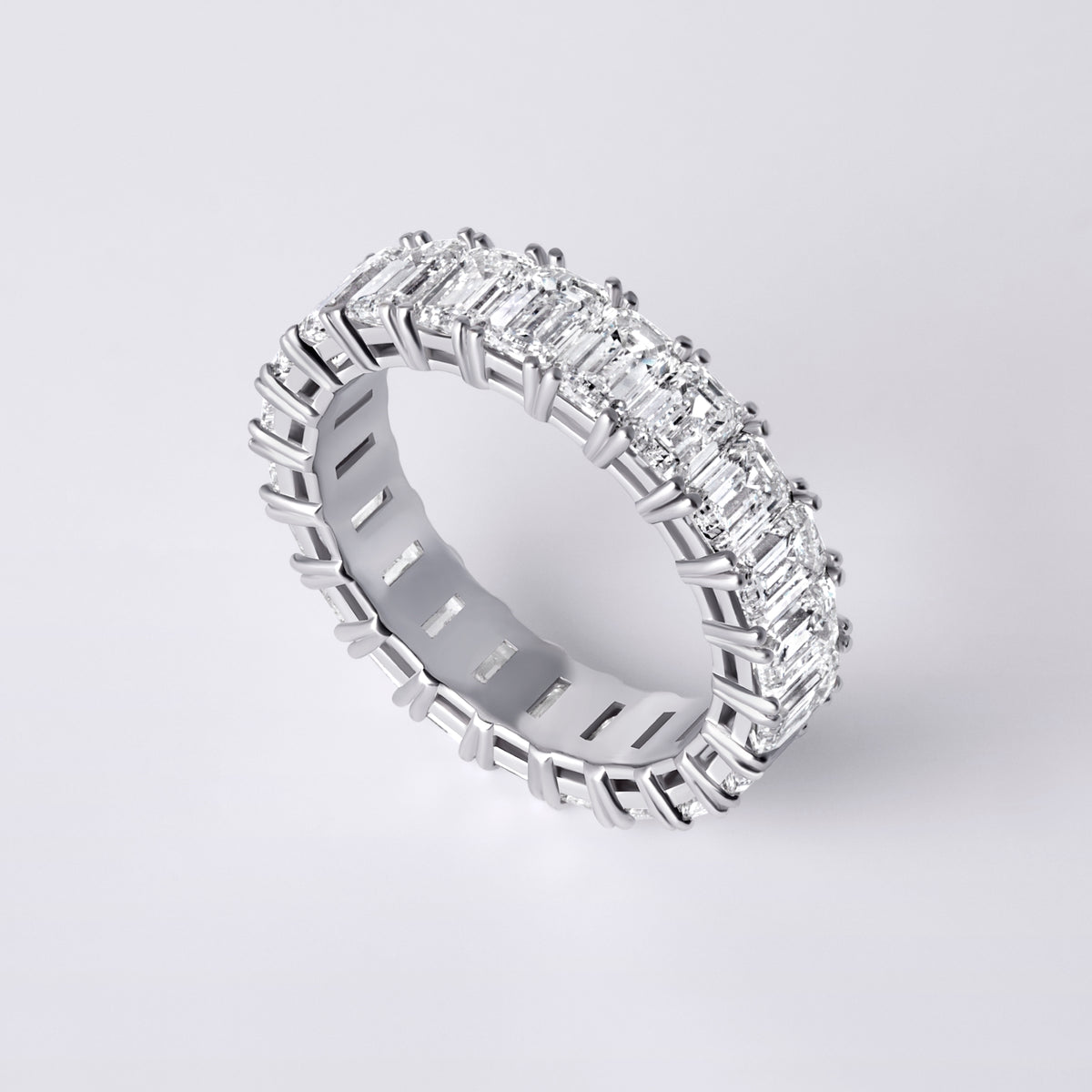 Emerald Cut Eternity Band (5 7/8CTW), White Gold