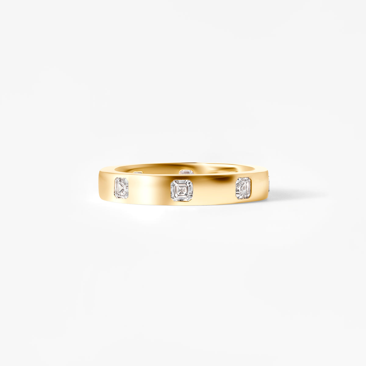Asscher Diamond Inlay Eternity Band