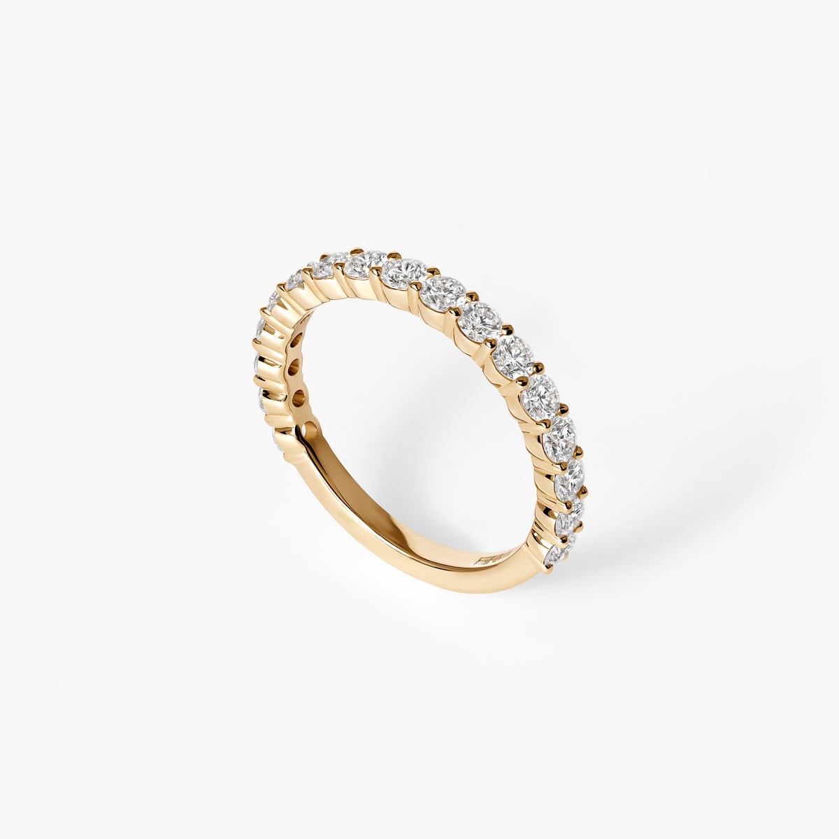 Round Diamond Shared Prong Set Three Quarter Eternity Band