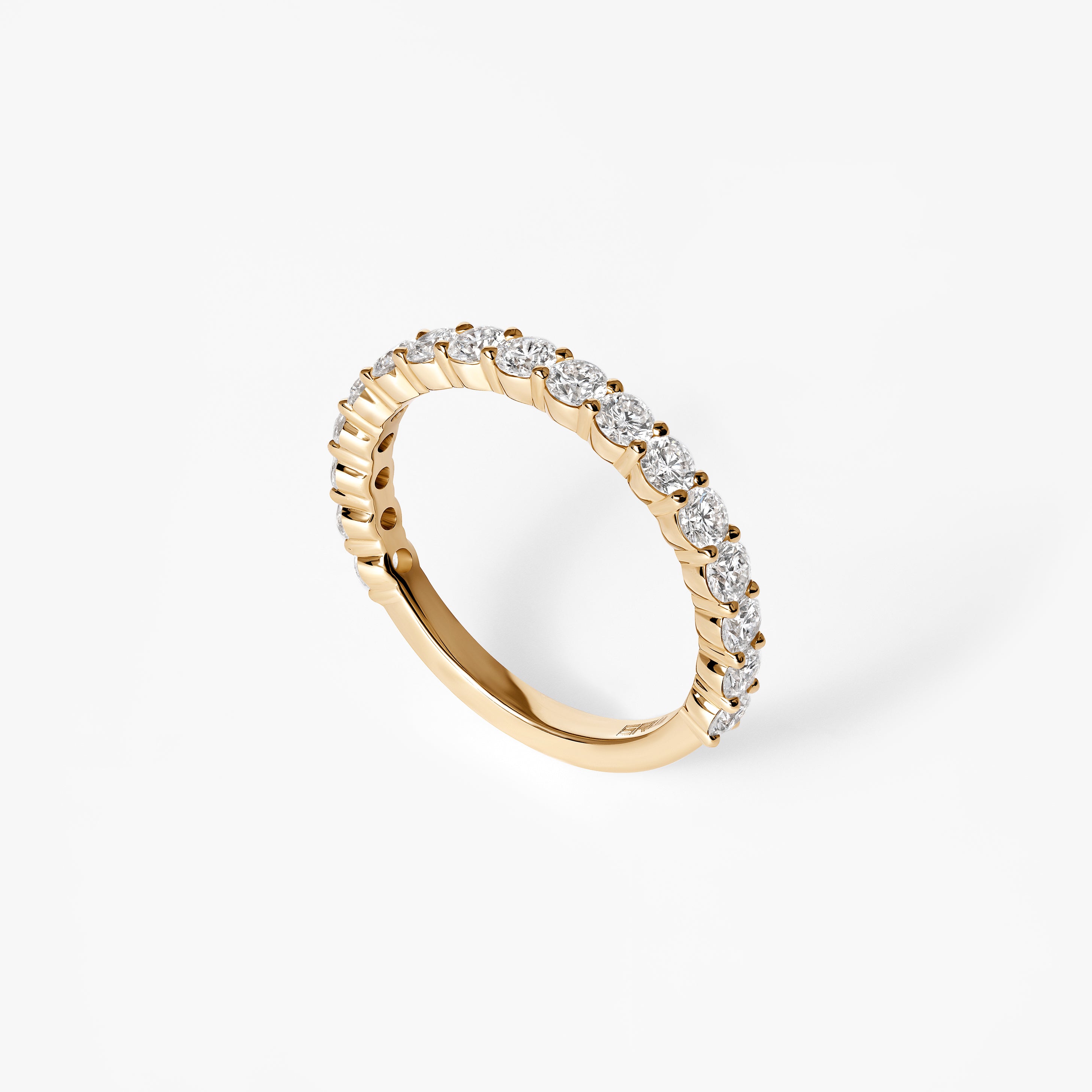 Round Diamond Shared Prong Set Three Quarter Eternity Band