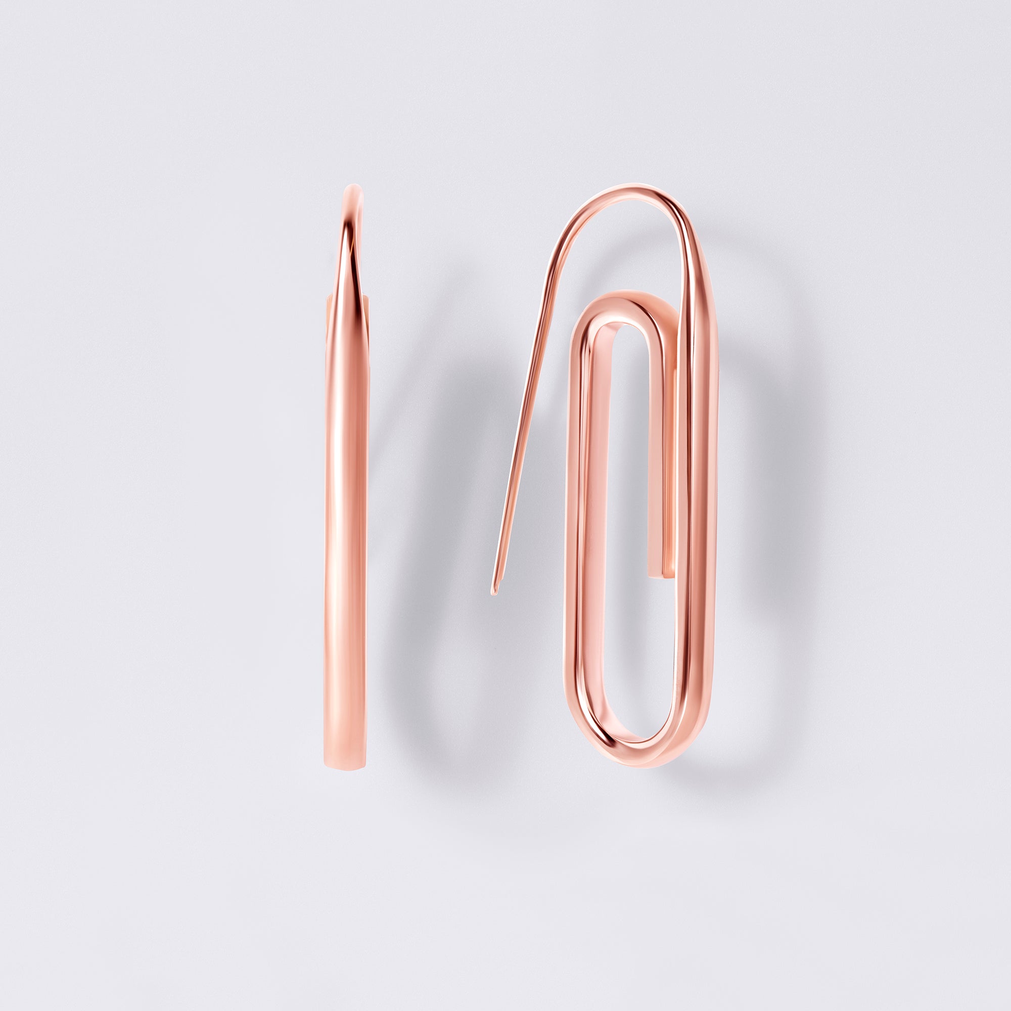 Paperclip Earrings, Rose Gold