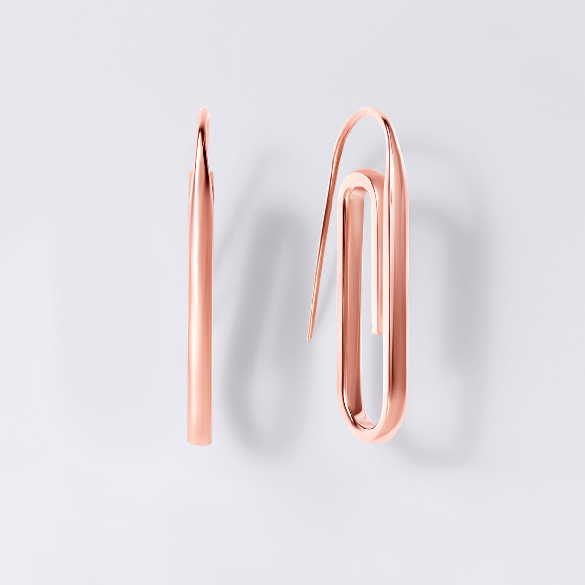 Paperclip Earrings, Rose Gold