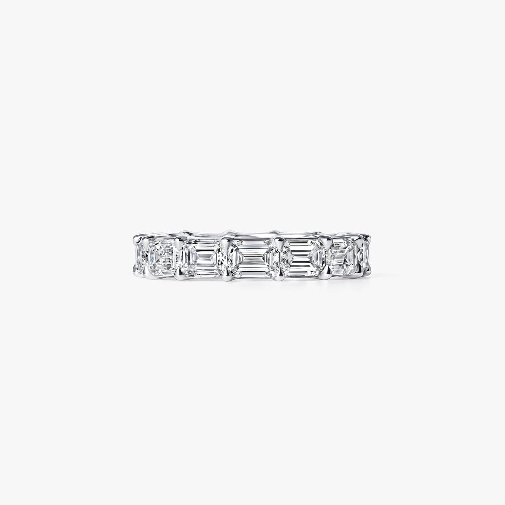 Emerald Diamond East West Eternity Band