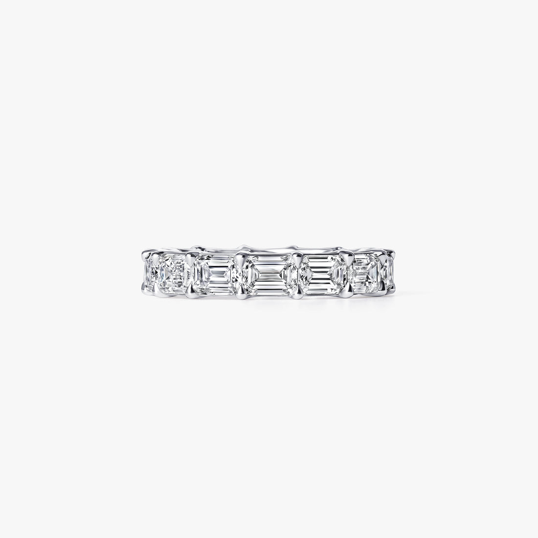 Emerald Diamond East West Eternity Band
