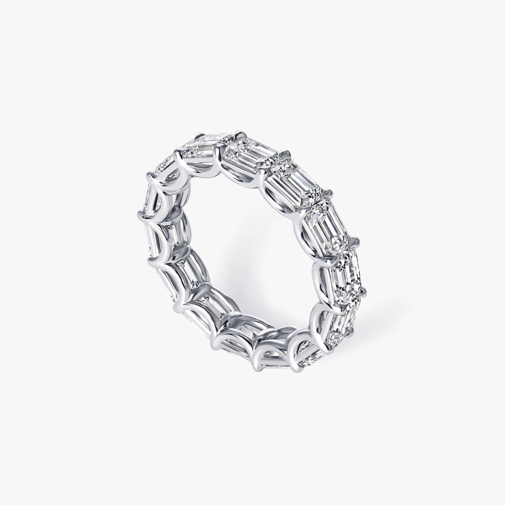 Emerald Diamond East West Eternity Band
