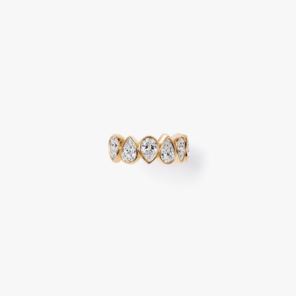 Alternating Pear Diamond Bezel Ear Cuff
