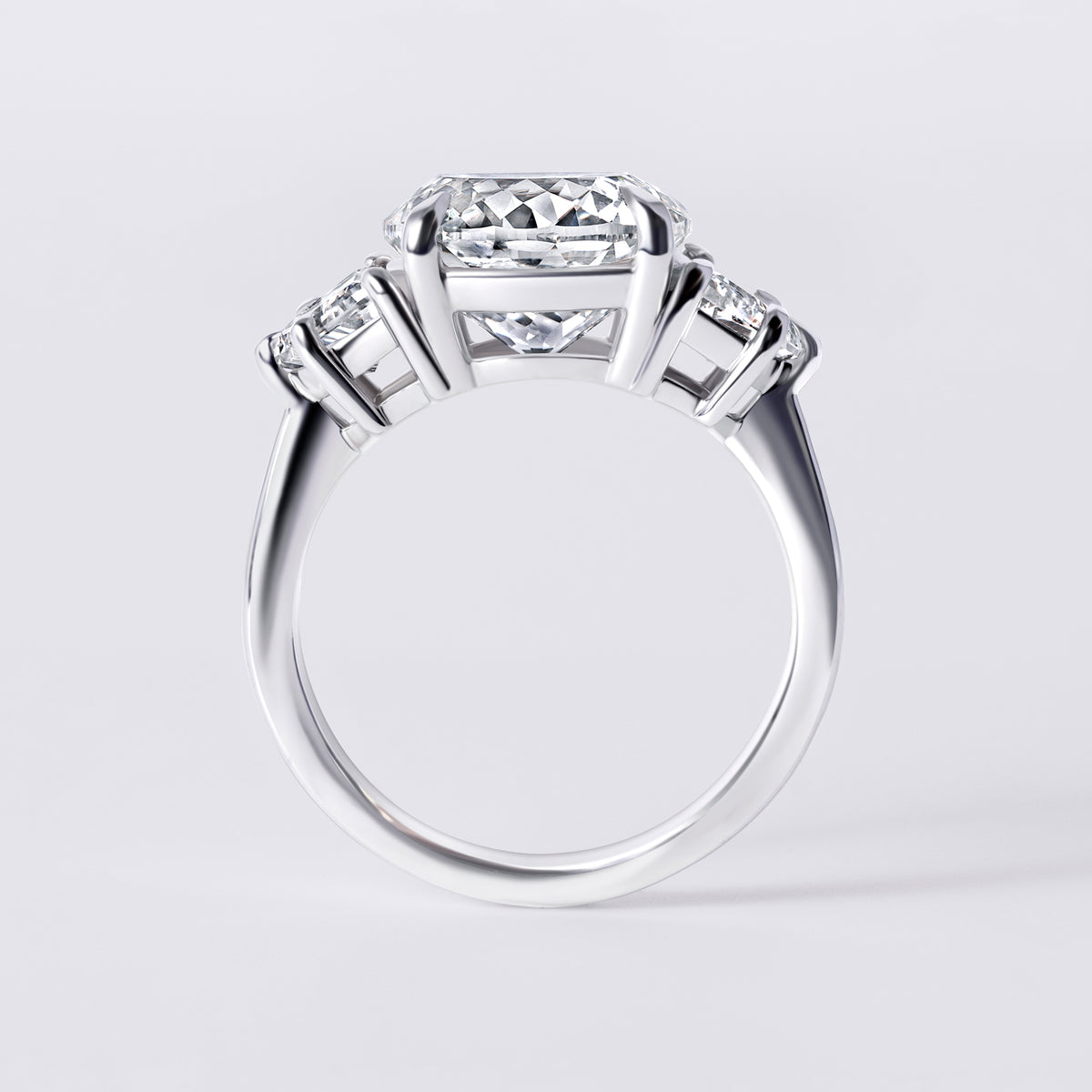 Bespoke Portuguese Cut (5.09CT) Three Stone, White Gold