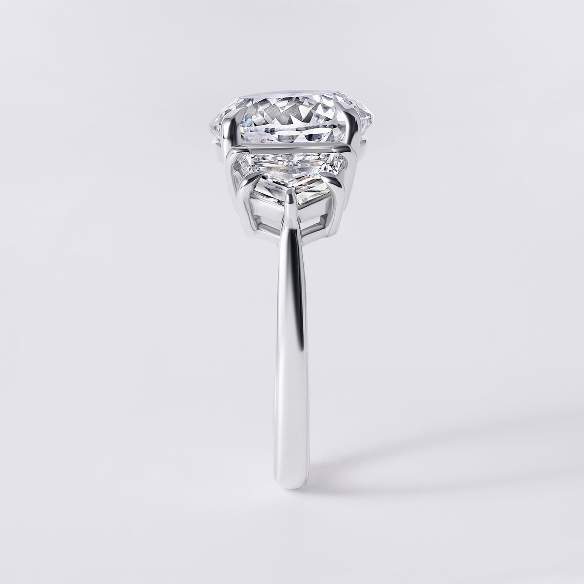 Bespoke Portuguese Cut (5.09CT) Three Stone, White Gold