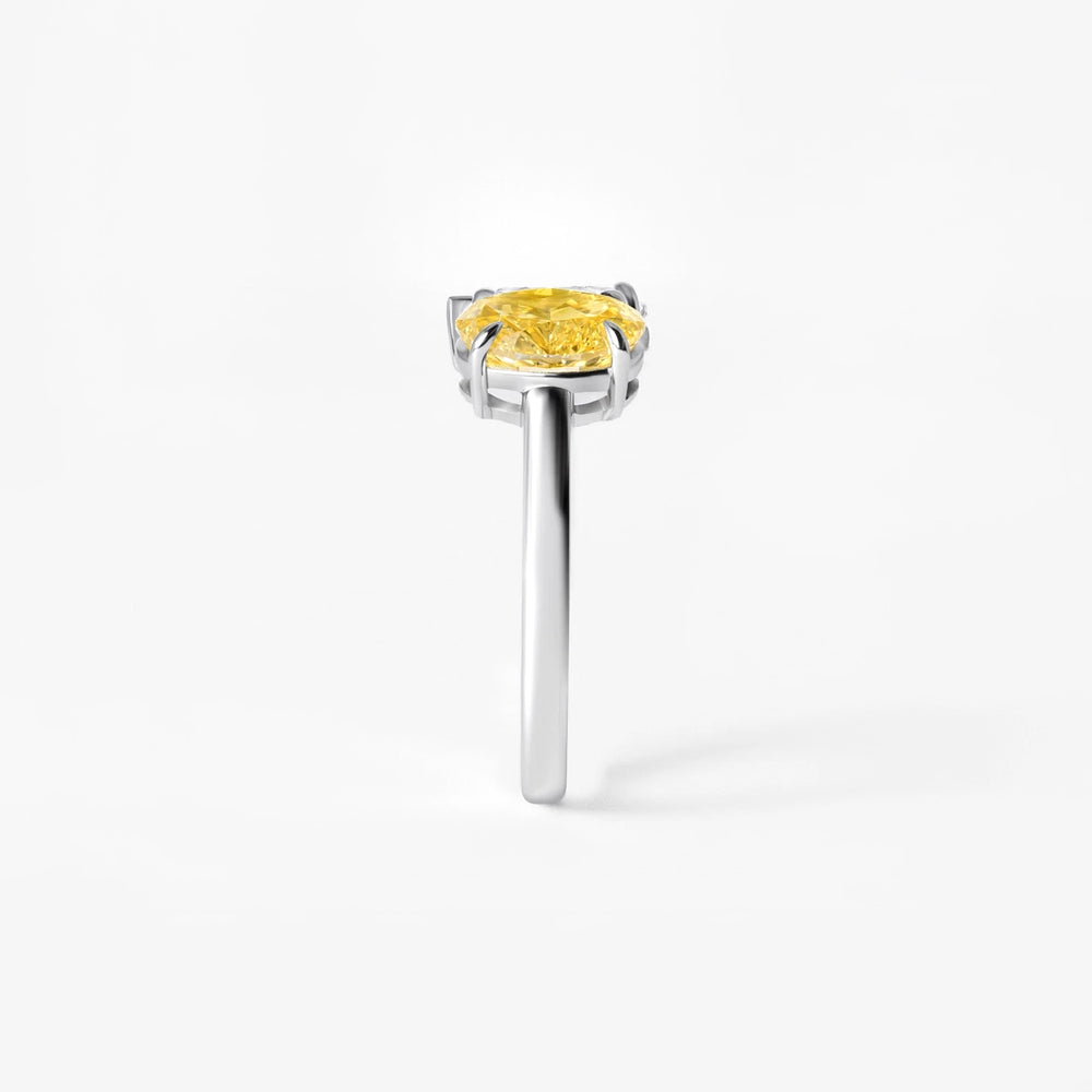 Yellow Oval and White Pear Toi et Moi Ring