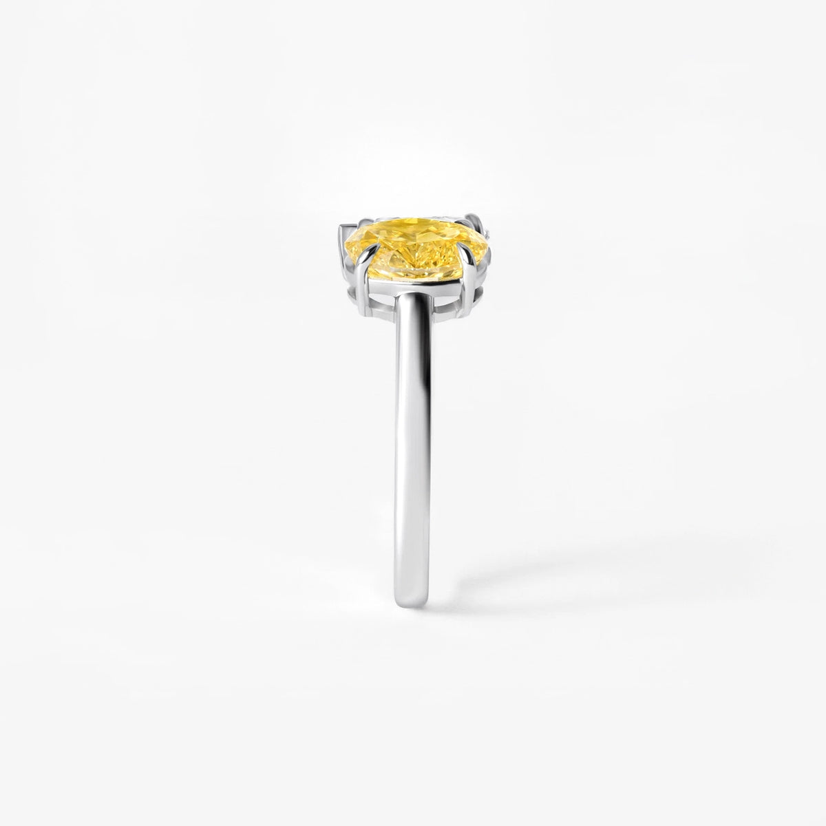 Yellow Oval and White Pear Toi et Moi Ring