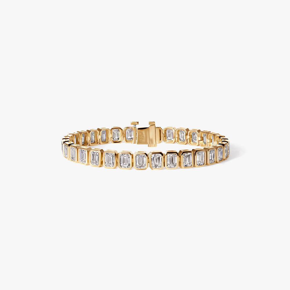 Emerald Diamond Bezel Tennis Bracelet