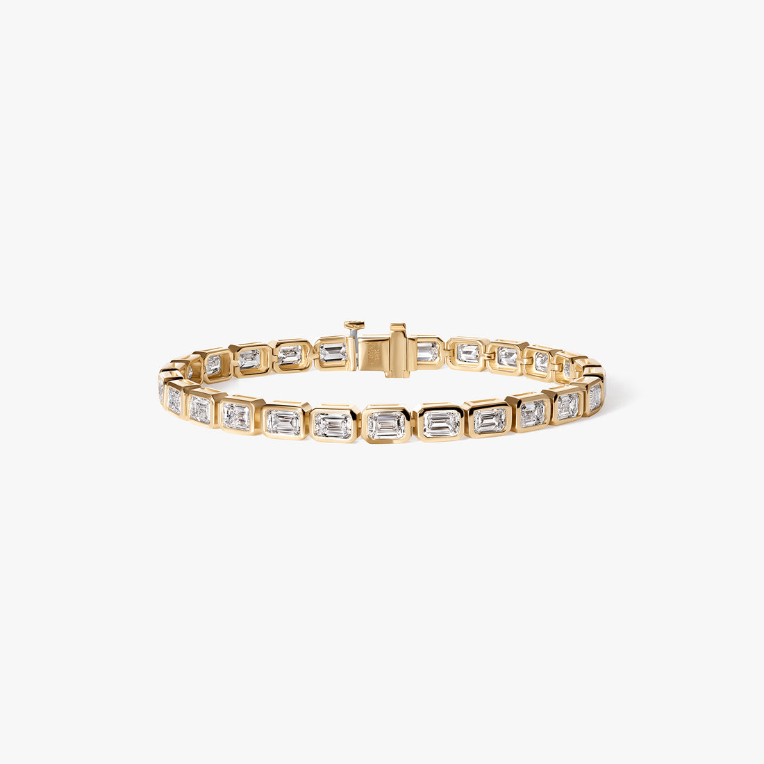 Emerald Diamond East West Bezel Tennis Bracelet