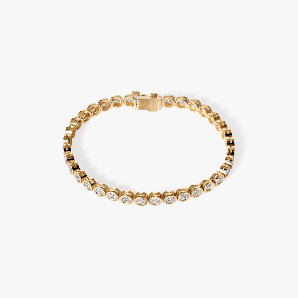 Round Diamond Bezel Tennis Bracelet