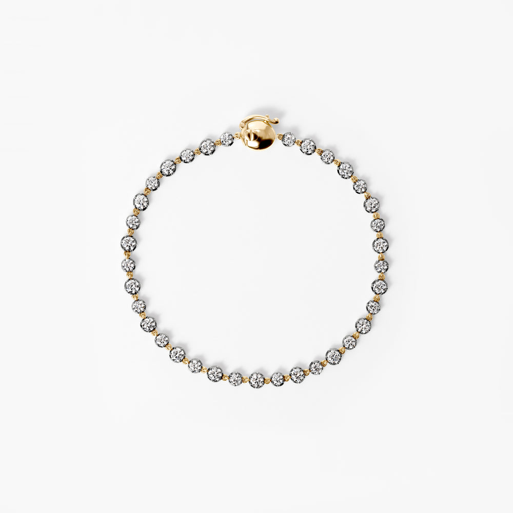 Round Diamond Black Rhodium Tennis Bracelet