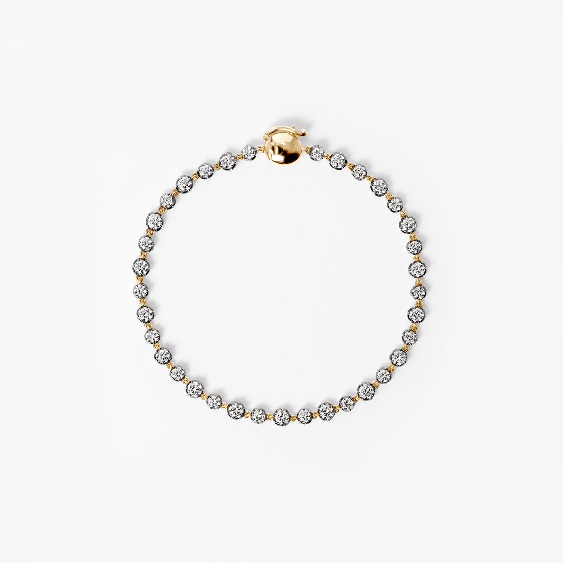 Round Diamond Black Rhodium Tennis Bracelet