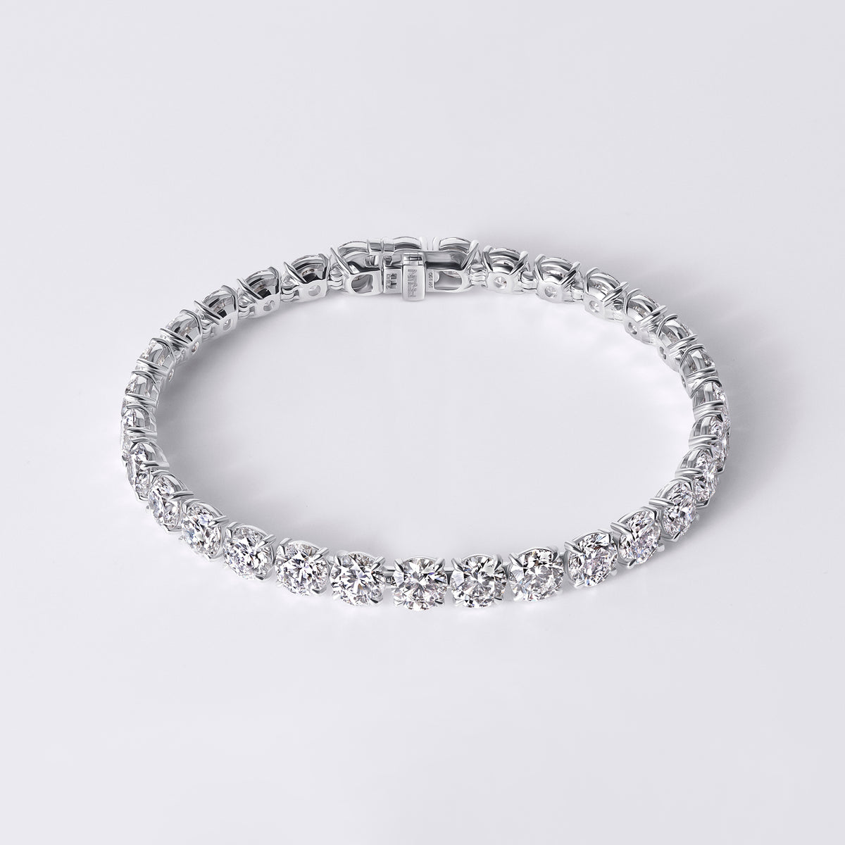 Round 21CT 4-Prong Tennis Bracelet, White Gold