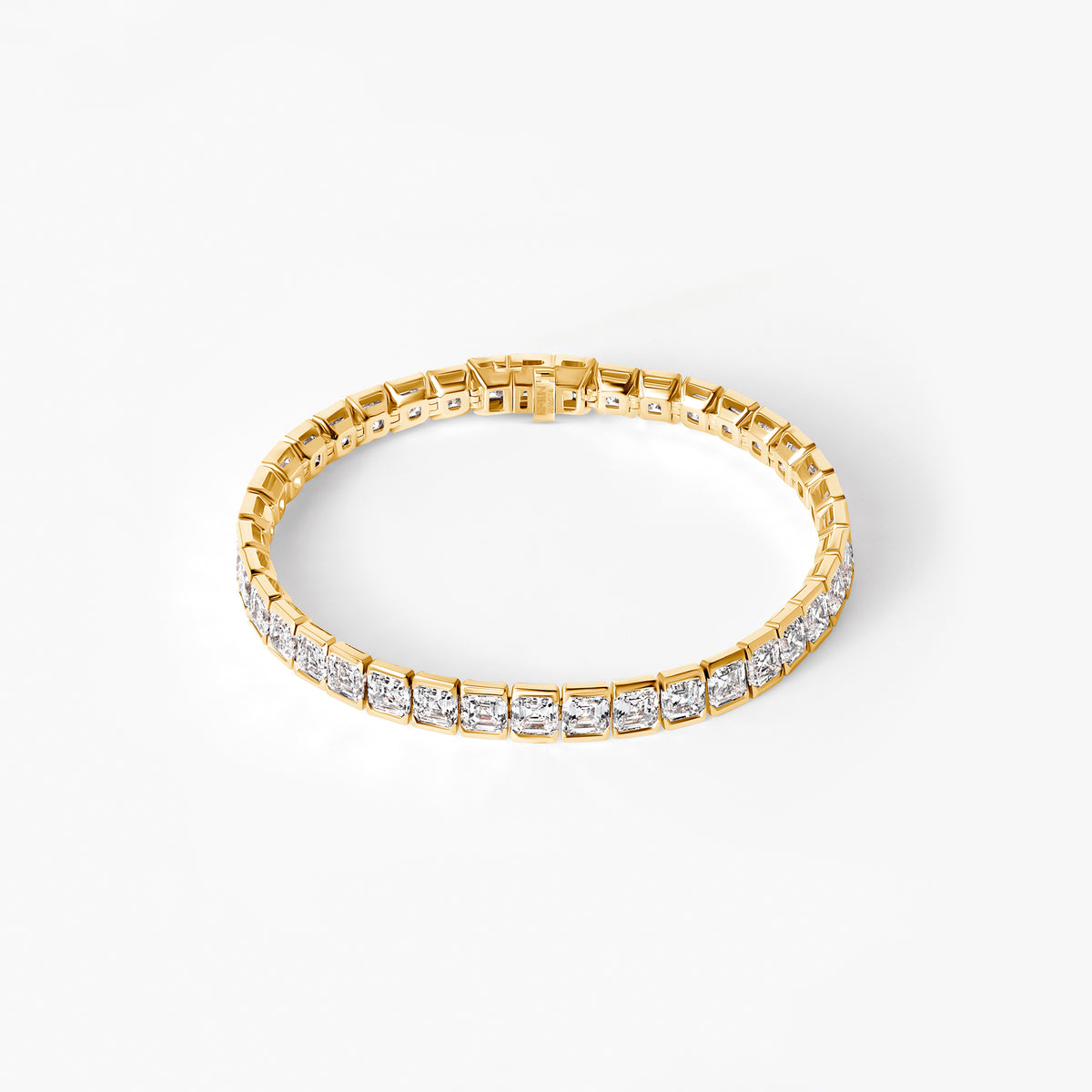 Asscher Diamond Half Bezel Set Tennis Bracelet