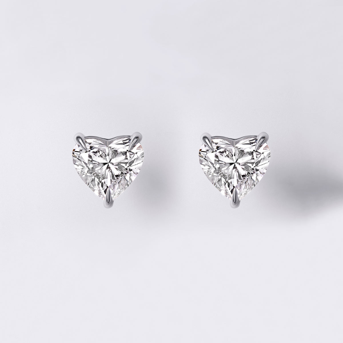 Diamond Essential Lab Grown Heart Studs (2CTW), White Gold