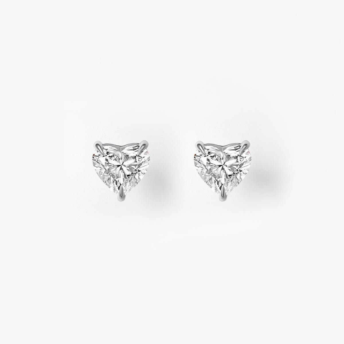 Heart Diamond Stud Earrings