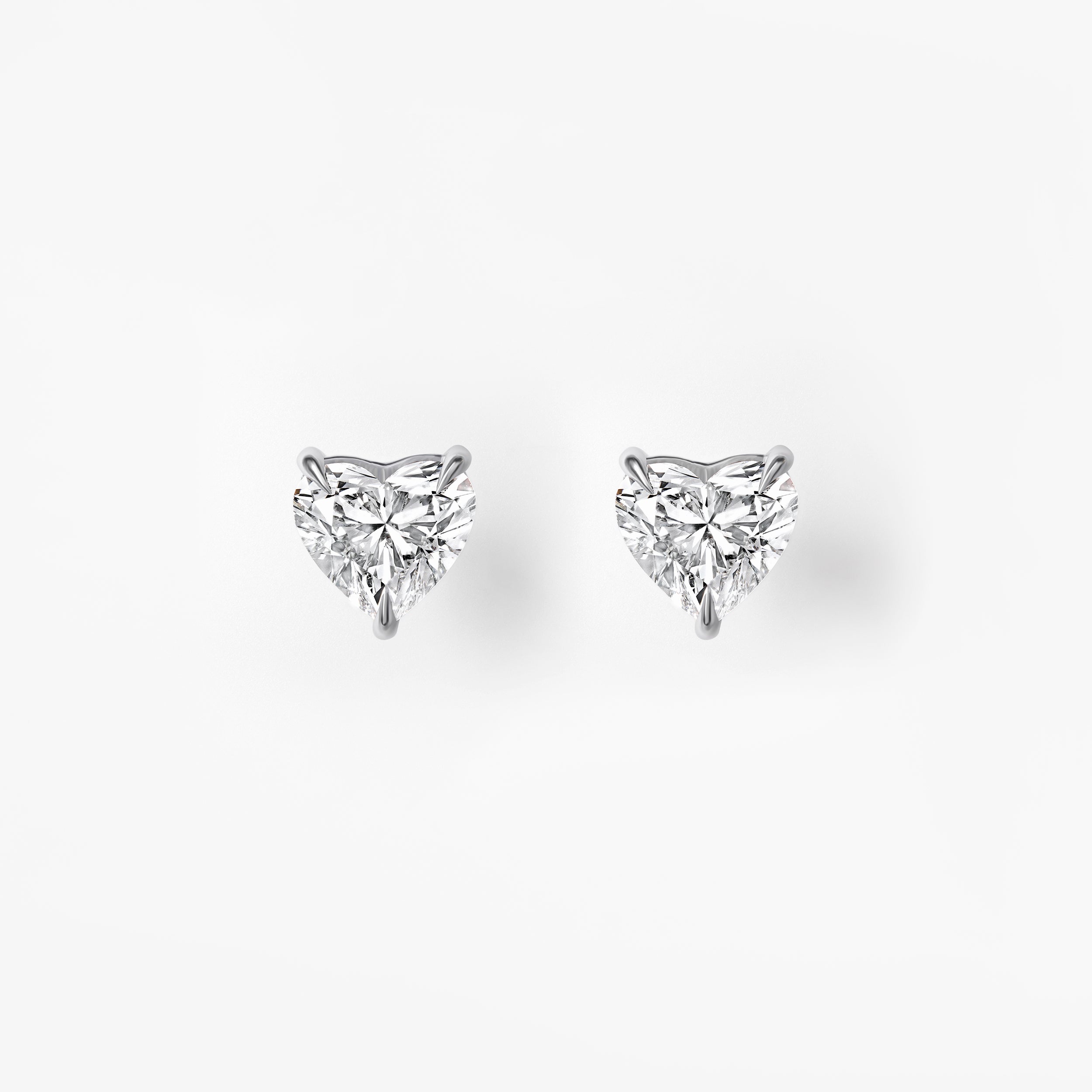 Heart Diamond Stud Earrings