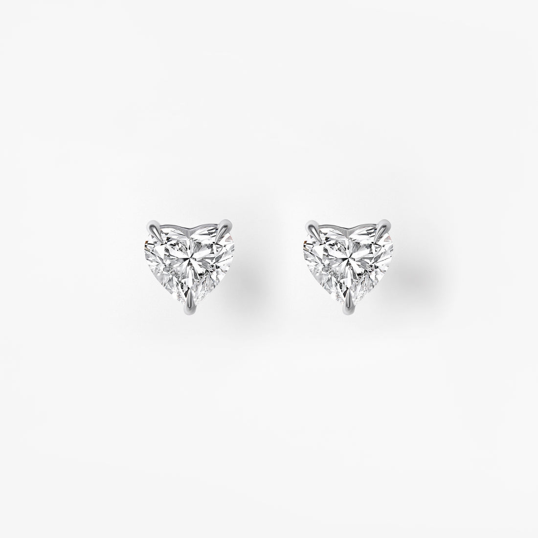 Heart Diamond Stud Earrings
